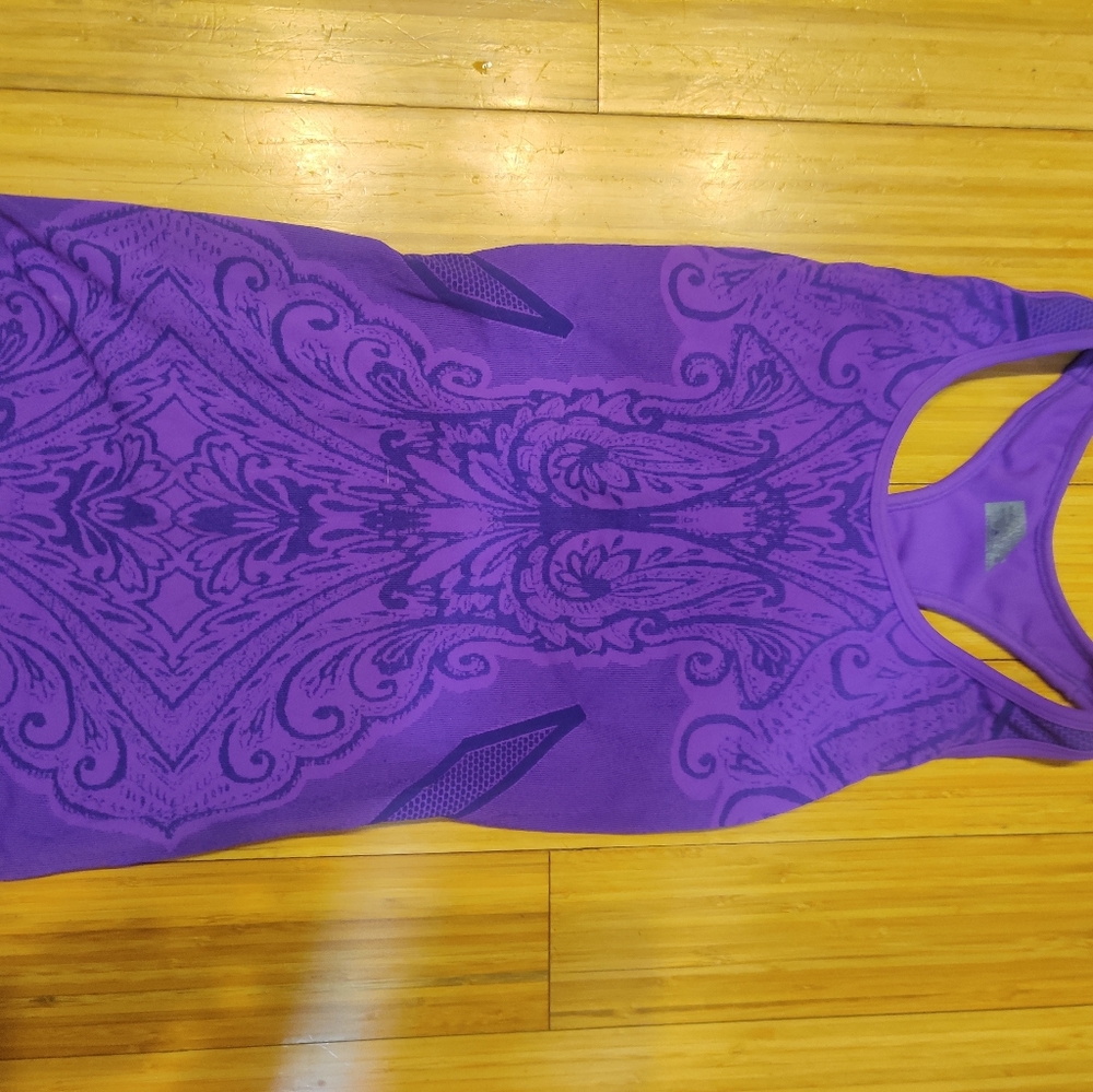ATHLETA Performance Seamless Purple Racerback Build In Bra Tank - Picture 8 of 9